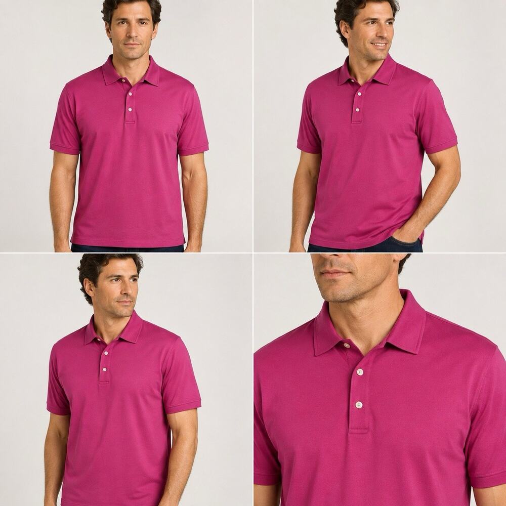 Daniel Cremieux Signature Collection Polo Men XL Pink Mercerized Cotton Golf